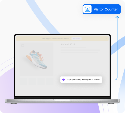 Illustration of Trafficly's real-time visit activity, urgency triggers and visitor behaviour tracking