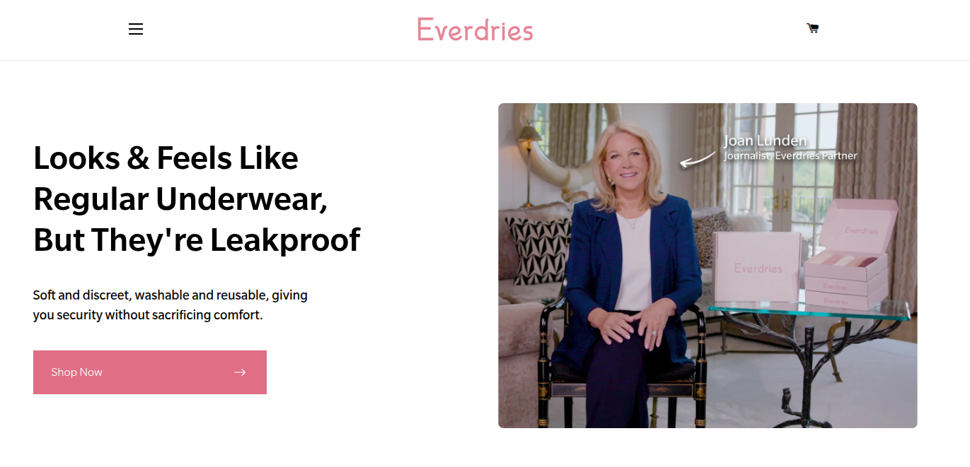 Everdries leakproof underwear photographed flat, the brand's flagship reusable product range