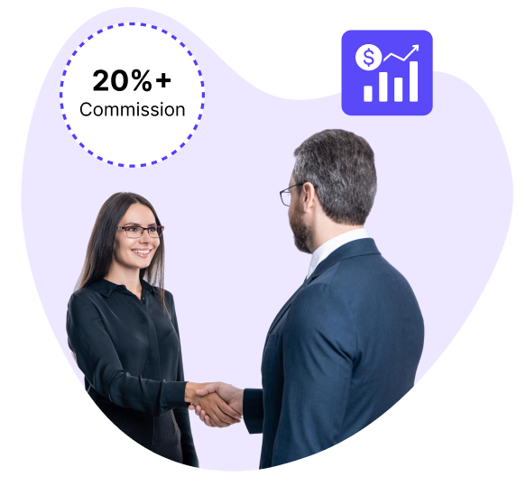 Illustration of an agency partner earning recurring revenue from CareCart app referrals
