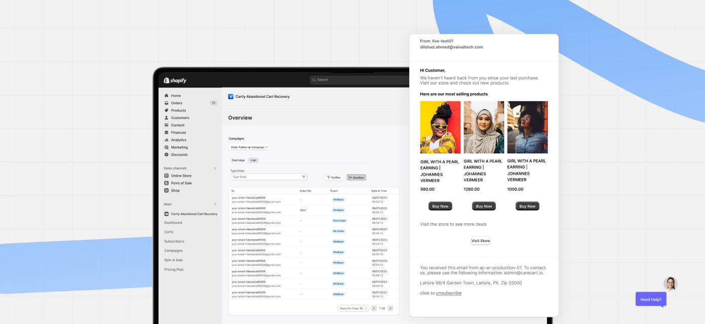 Cartly email collector popup editor