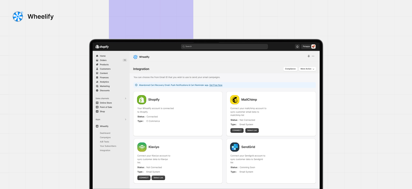 Wheelify subscriber and campaign results report
