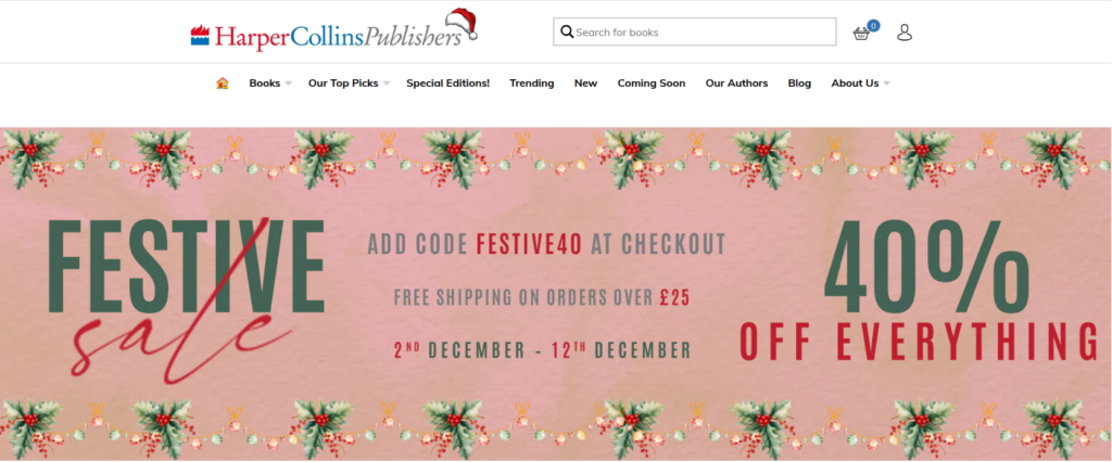 Harper Collins Publishers UK case study — Wheelify spin-to-win campaigns on the publisher's Shopify storefront